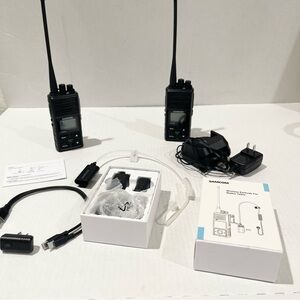 Samcom Black Two Way Radio + Wireless Headset Long Distance!